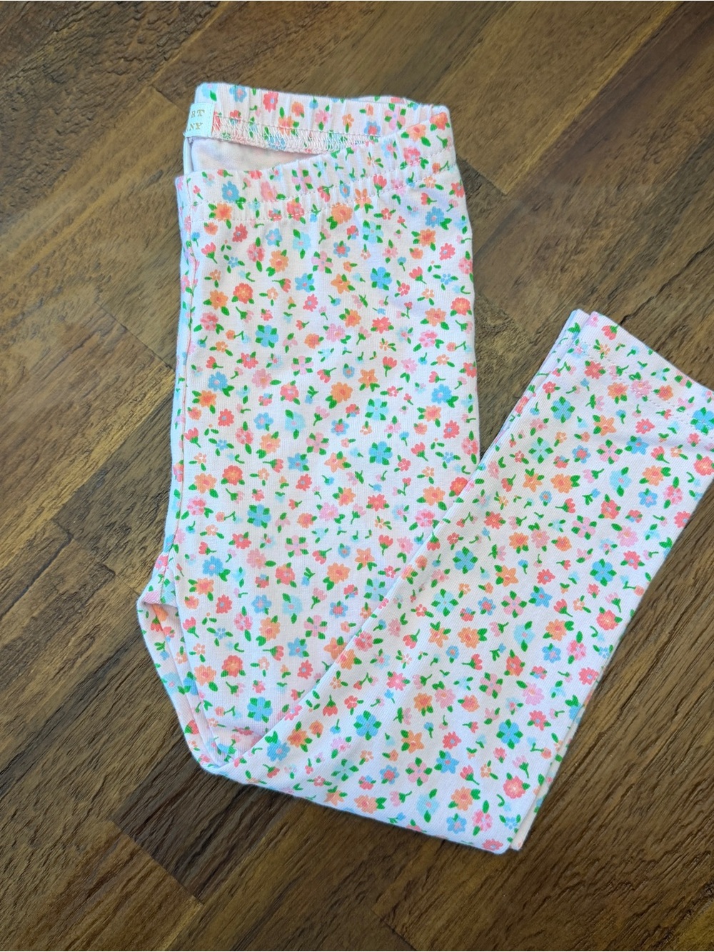 The Beaufort Bonnet Company White Floral Leggings with Pink, Green & Blue